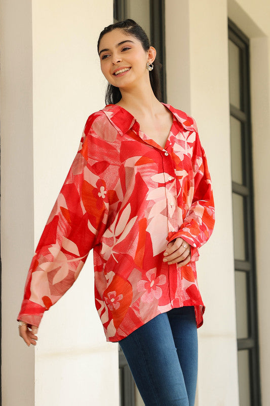 Floral Flame Russian Silk Shirt