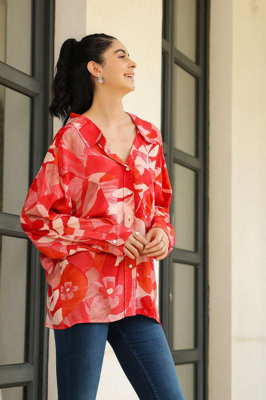 Floral Flame Russian Silk Shirt