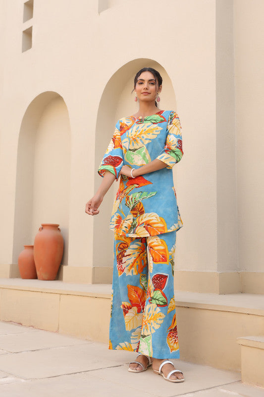 Tropical Blue Loungewear Set