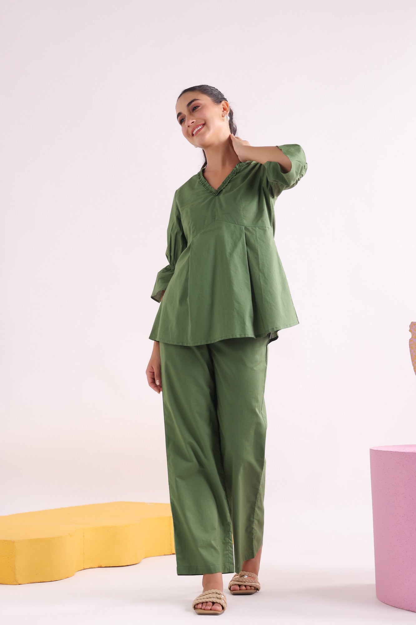 Green Aura Cotton Co-ord Set