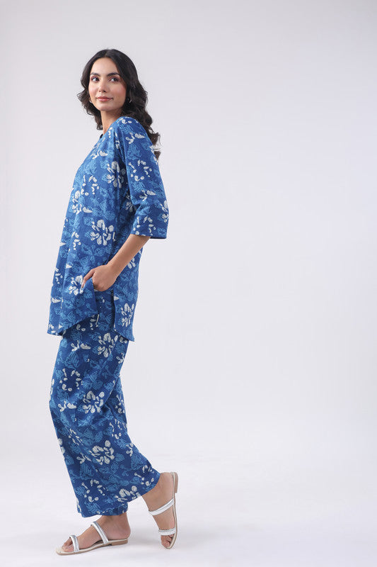 Ivory Waves Cotton Loungewear Set