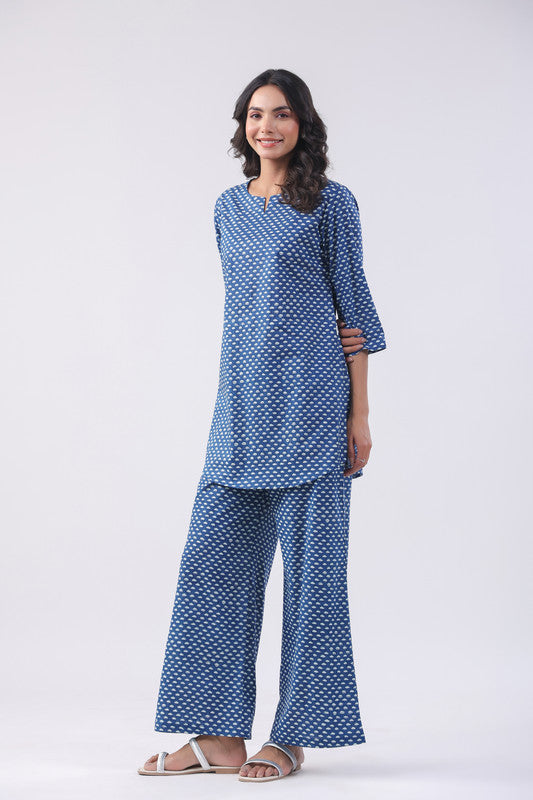 Cobalt Blue Cotton Loungewear Set