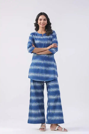 Ivory Waves Cotton Loungewear Set