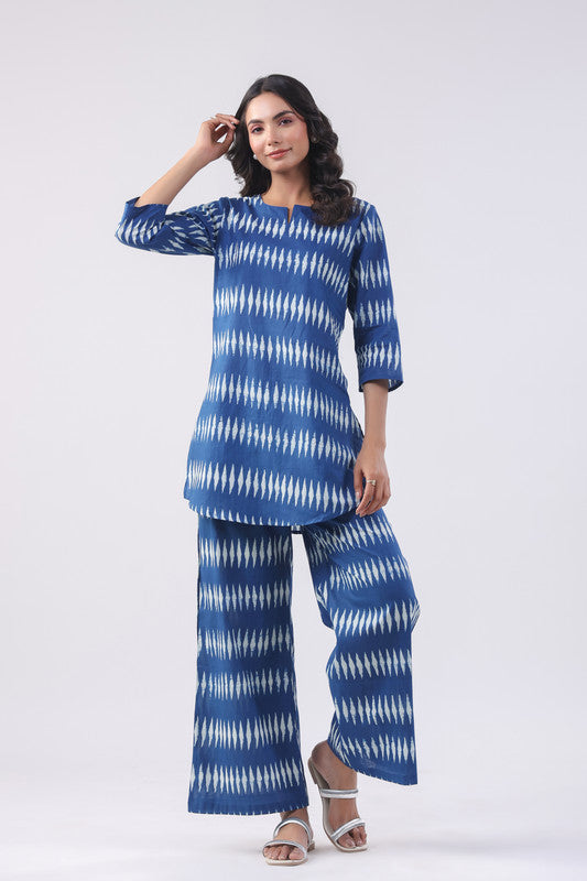 Azure Tranquil Cotton Loungewear Set