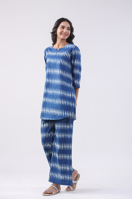 Azure Tranquil Cotton Loungewear Set