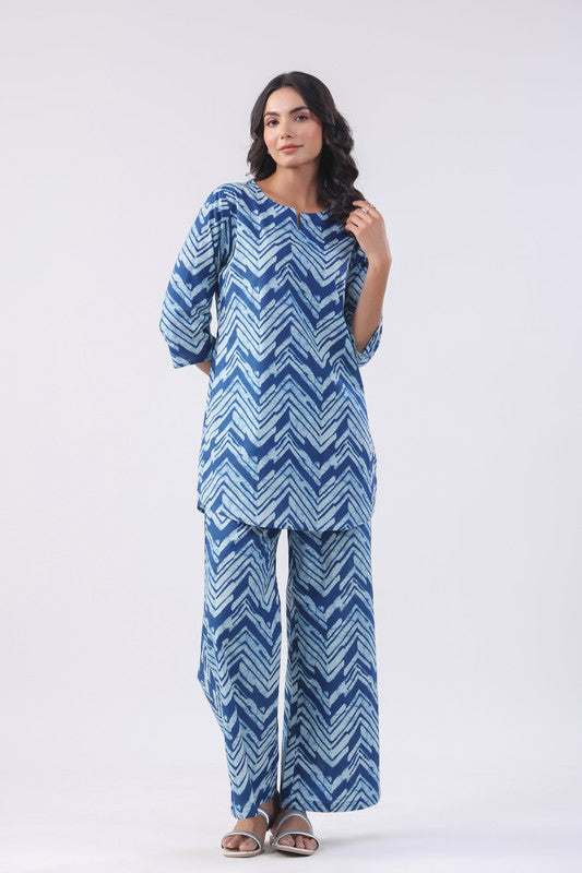 Persian Blue Cotton Loungewear Set