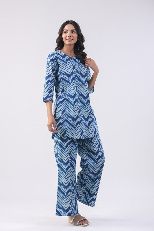 Persian Blue Cotton Loungewear Set