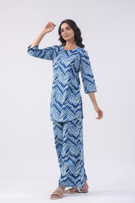 Persian Blue Cotton Loungewear Set