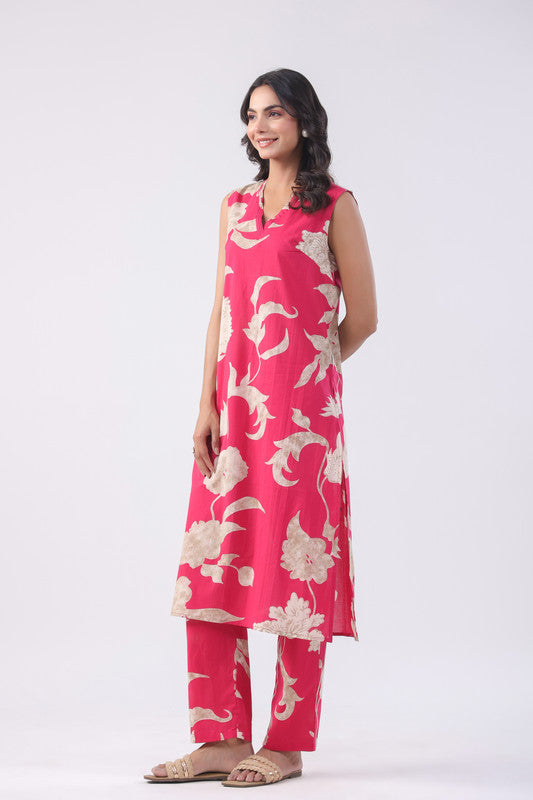 Fushsia Pink Cotton Co-ord Set