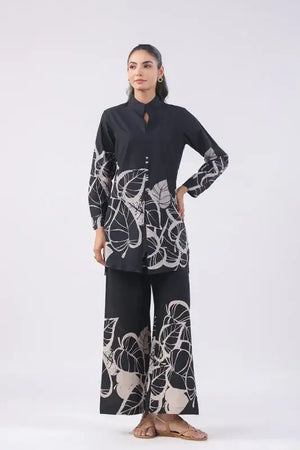 Jade Black Cotton Co-ord Set