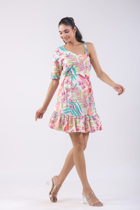 Lushia Floral Cotton Cotton Dress