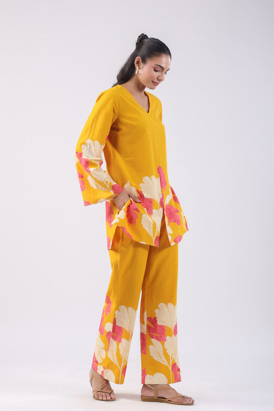 Marigold Yellow Cotton Co-ord Set