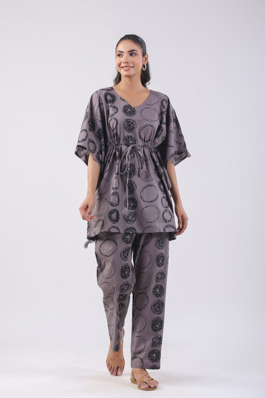 Philippine Grey Cotton Kaftan Set