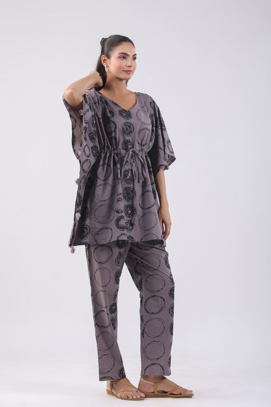 Philippine Grey Cotton Kaftan Set