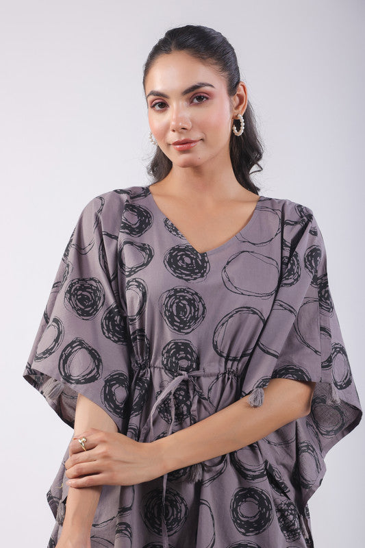 Philippine Grey Cotton Kaftan Set