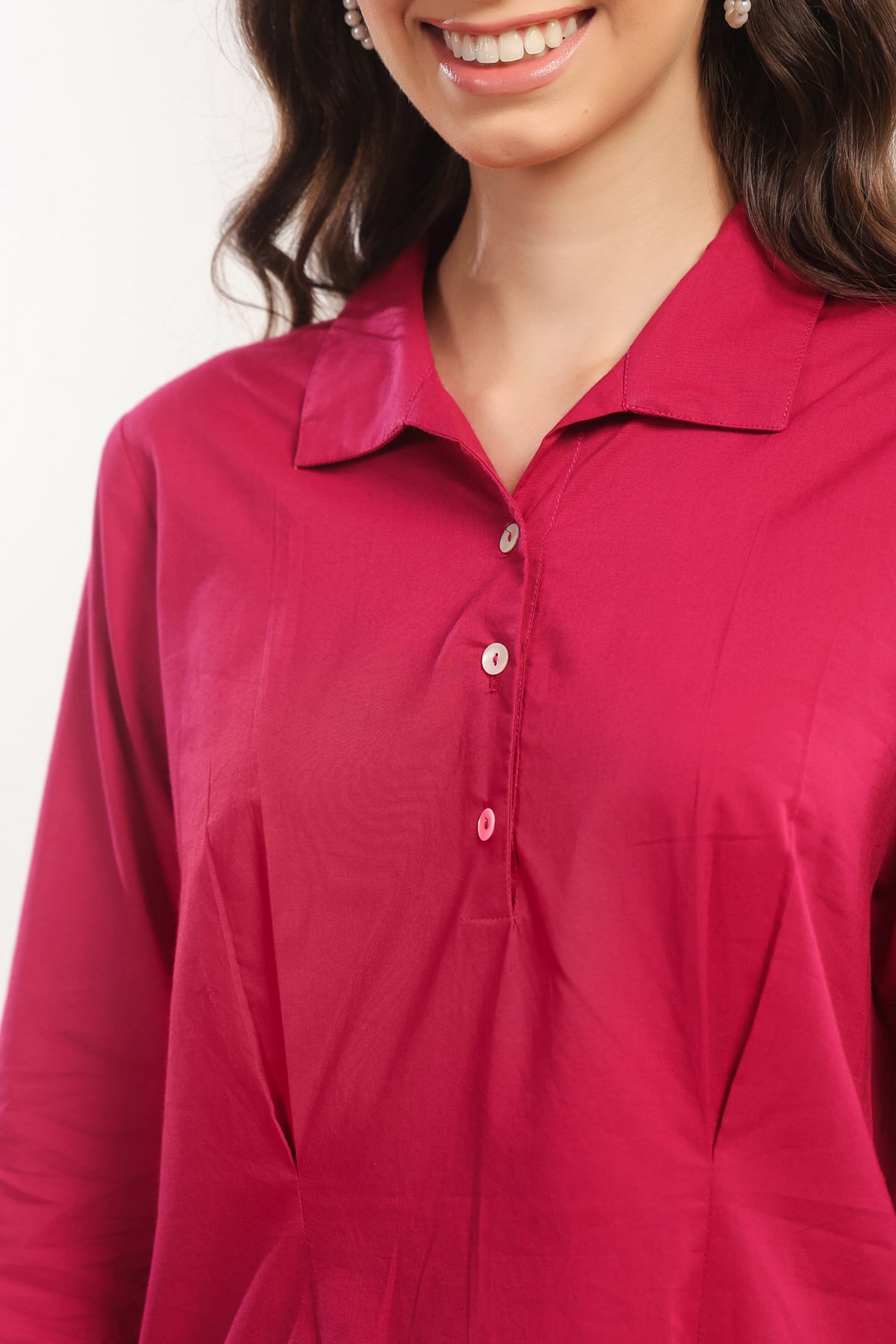 Fuchsia Flame Cotton Co-ord Set