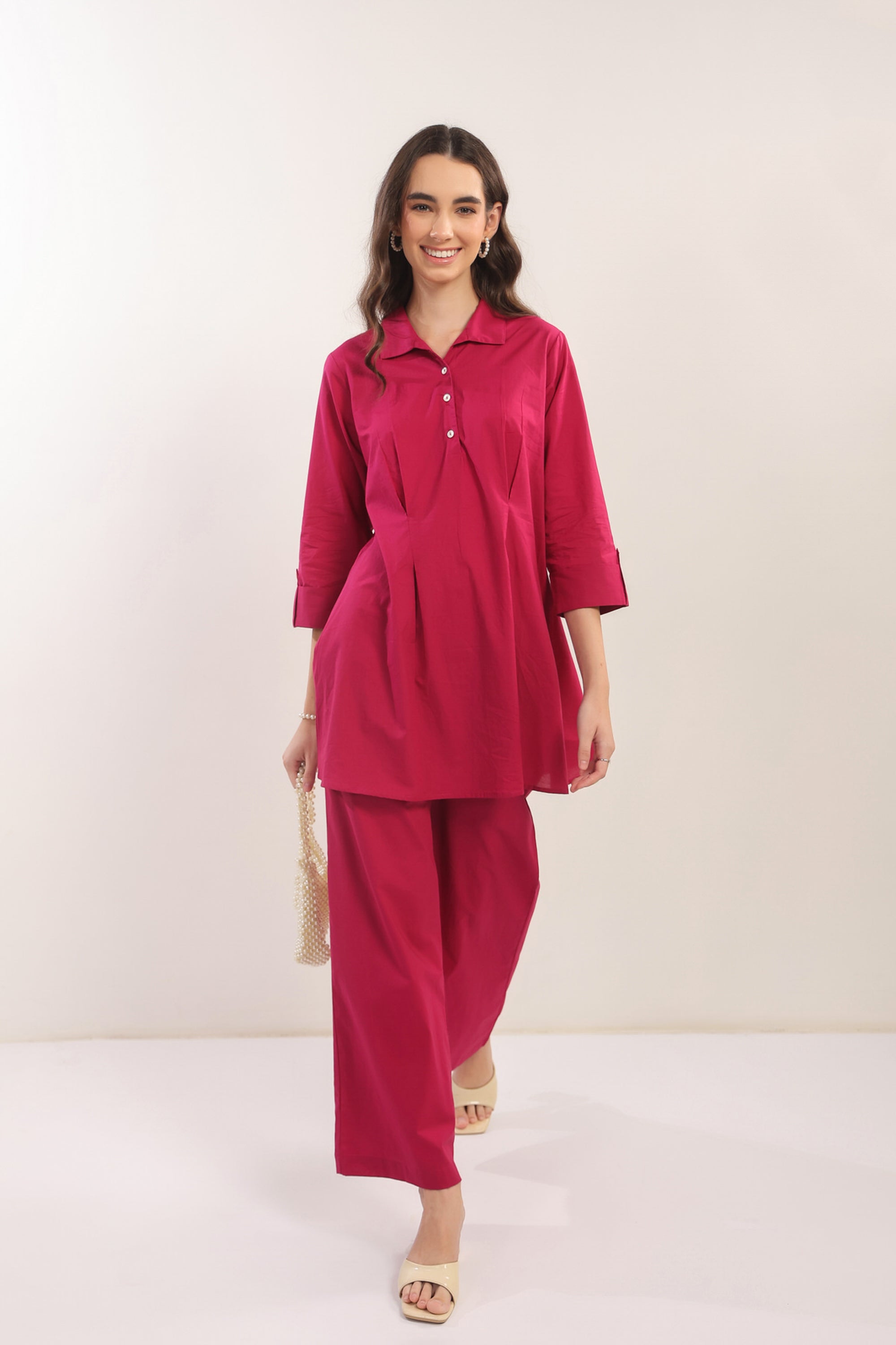 Fuchsia Flame Cotton Co-ord Set