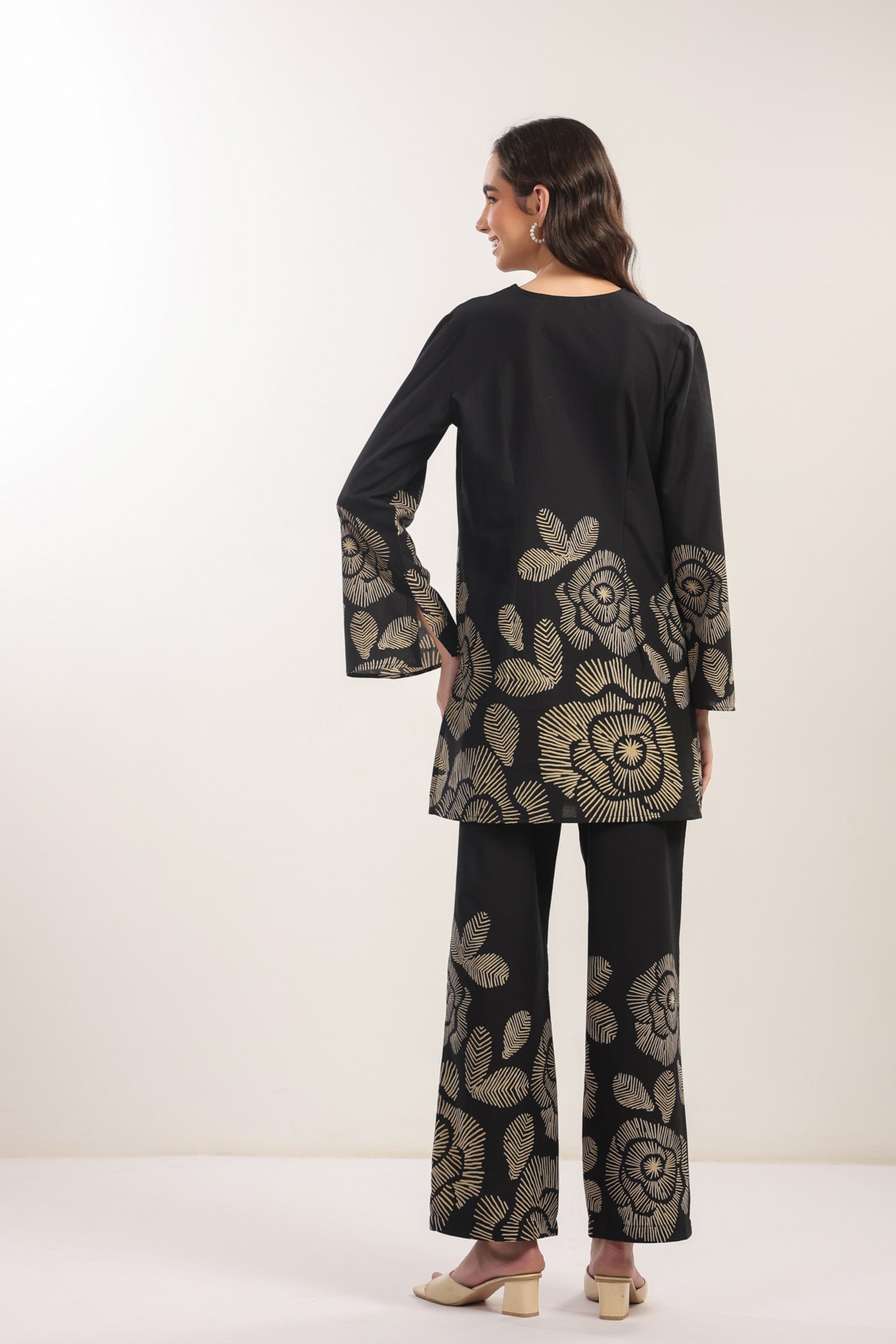 Bold Botanica Black Cotton Co-ord Set