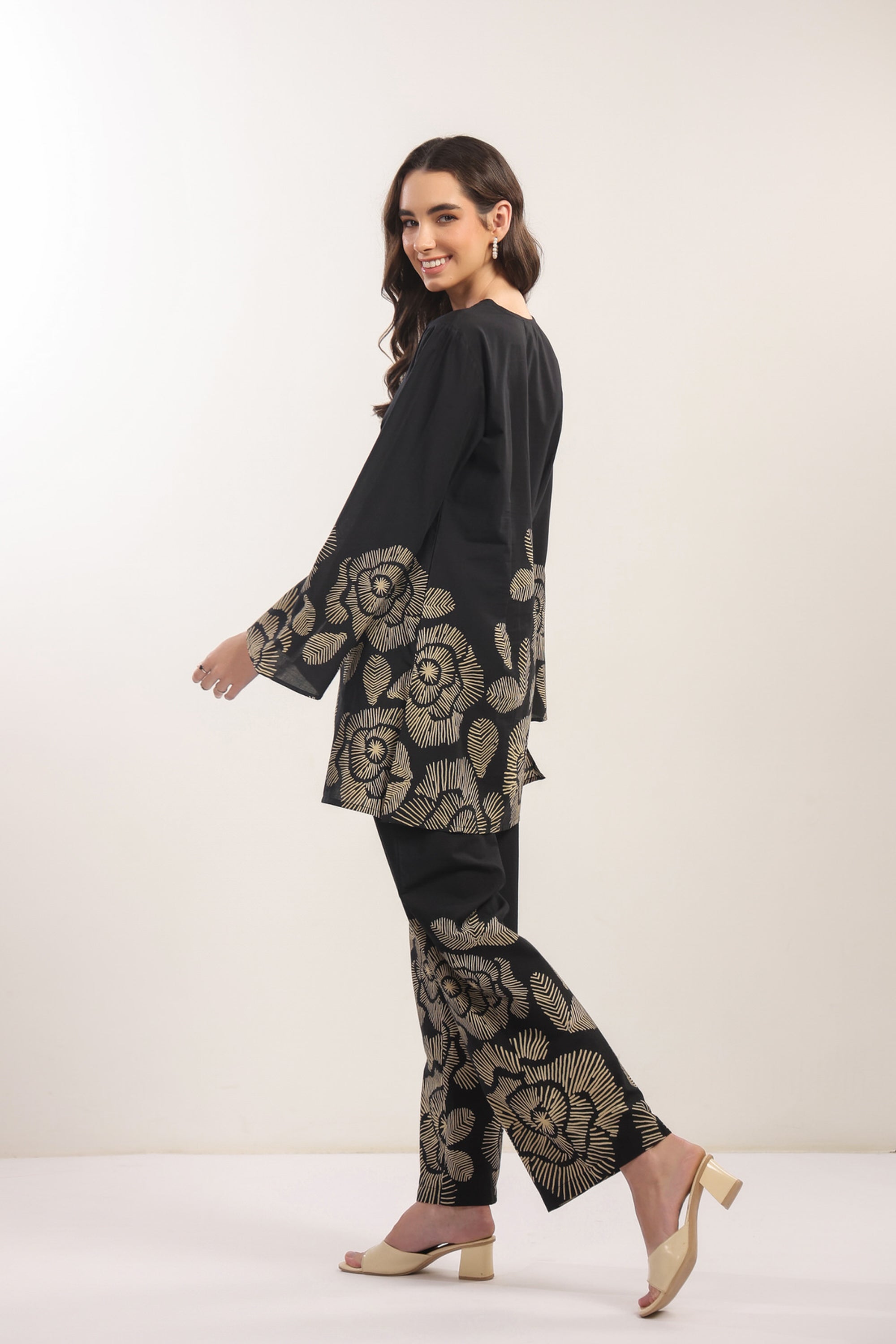 Bold Botanica Black Cotton Co-ord Set