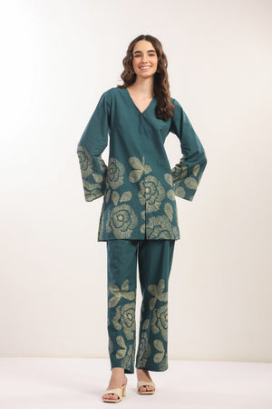 Wildflower Teal Cotton Co-ord Set