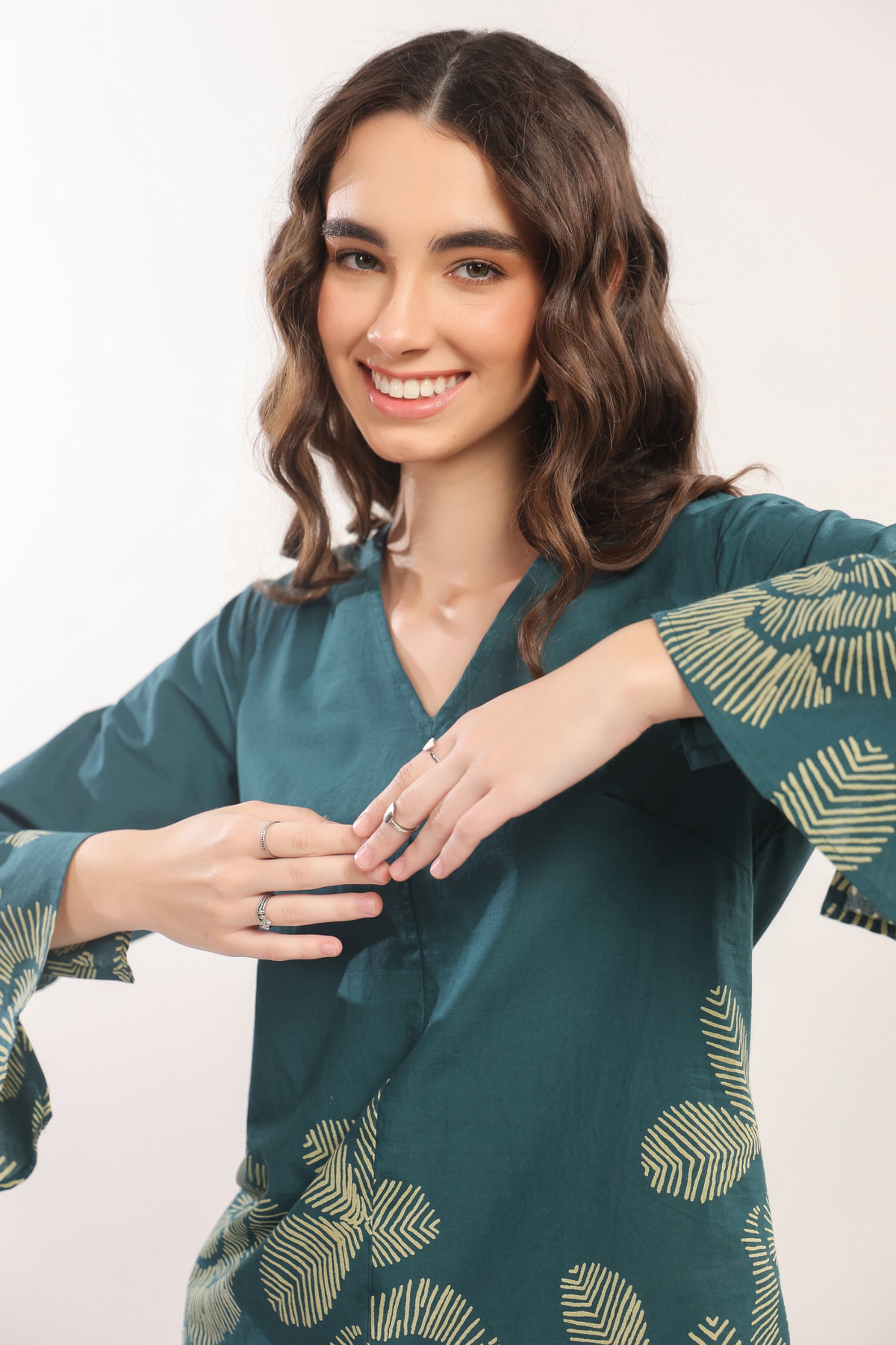 Wildflower Teal Cotton Co-ord Set