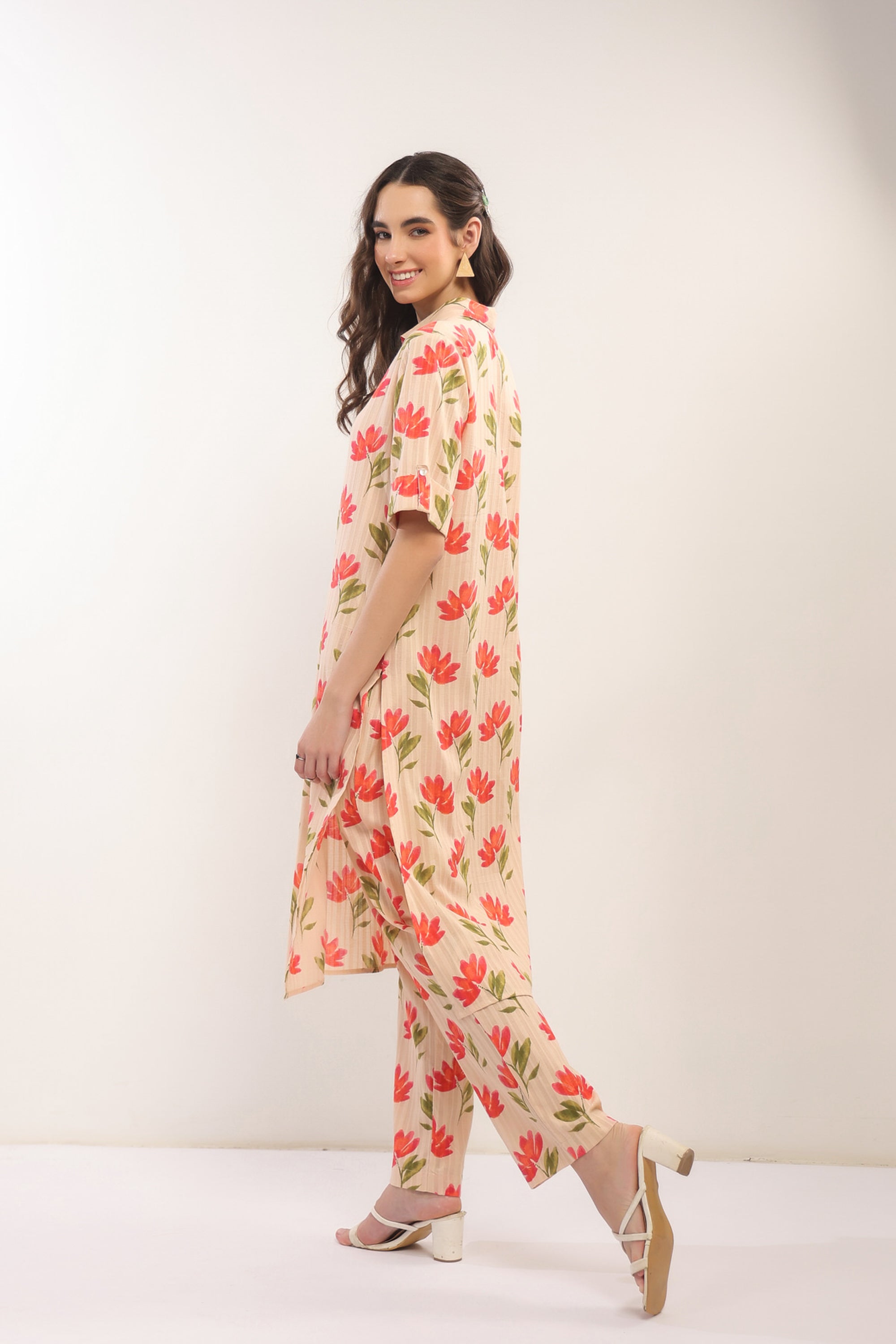 Apricot Petals Cotton Co-ord Set