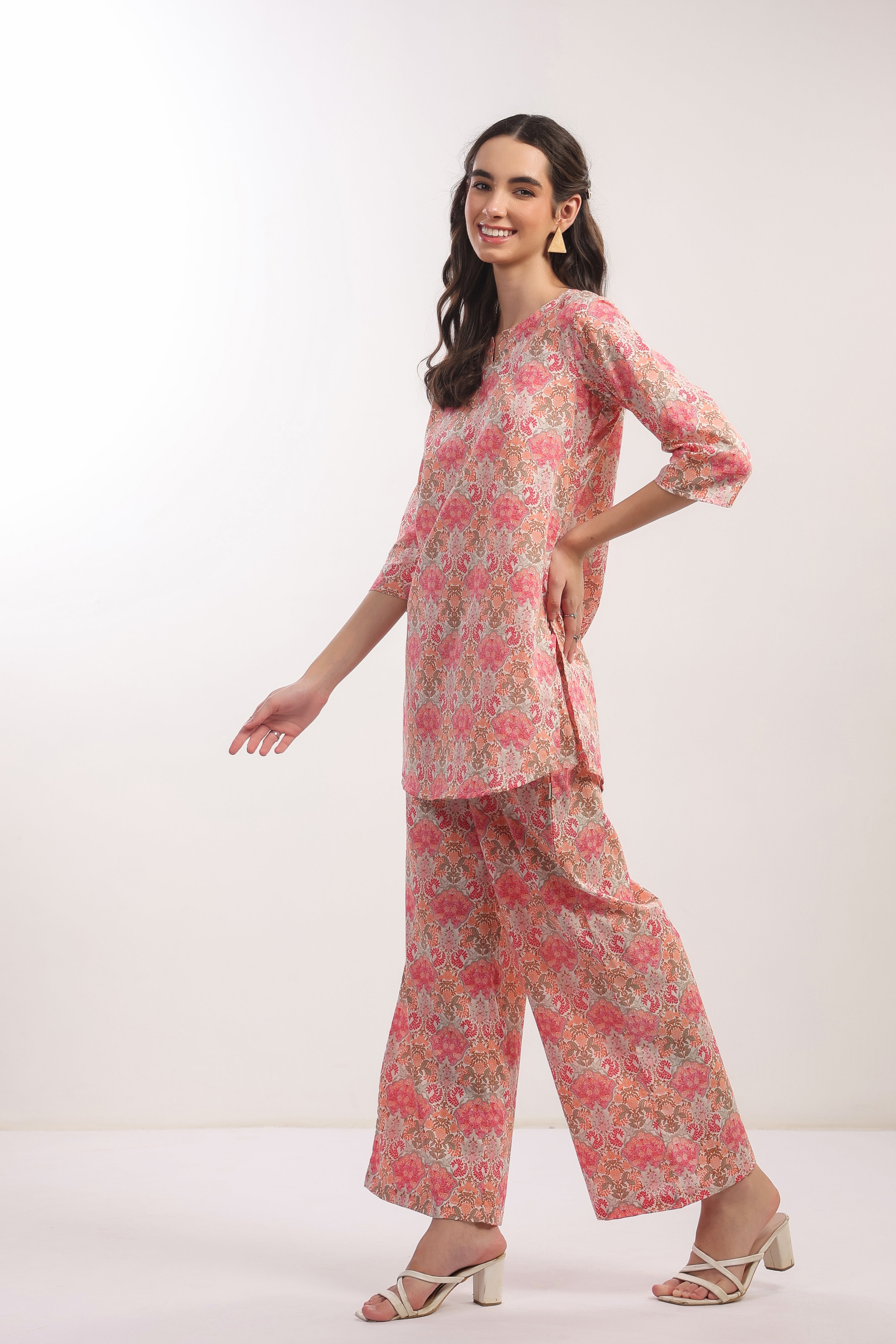 Rose Drift Multicolour Cotton Co-ord Set