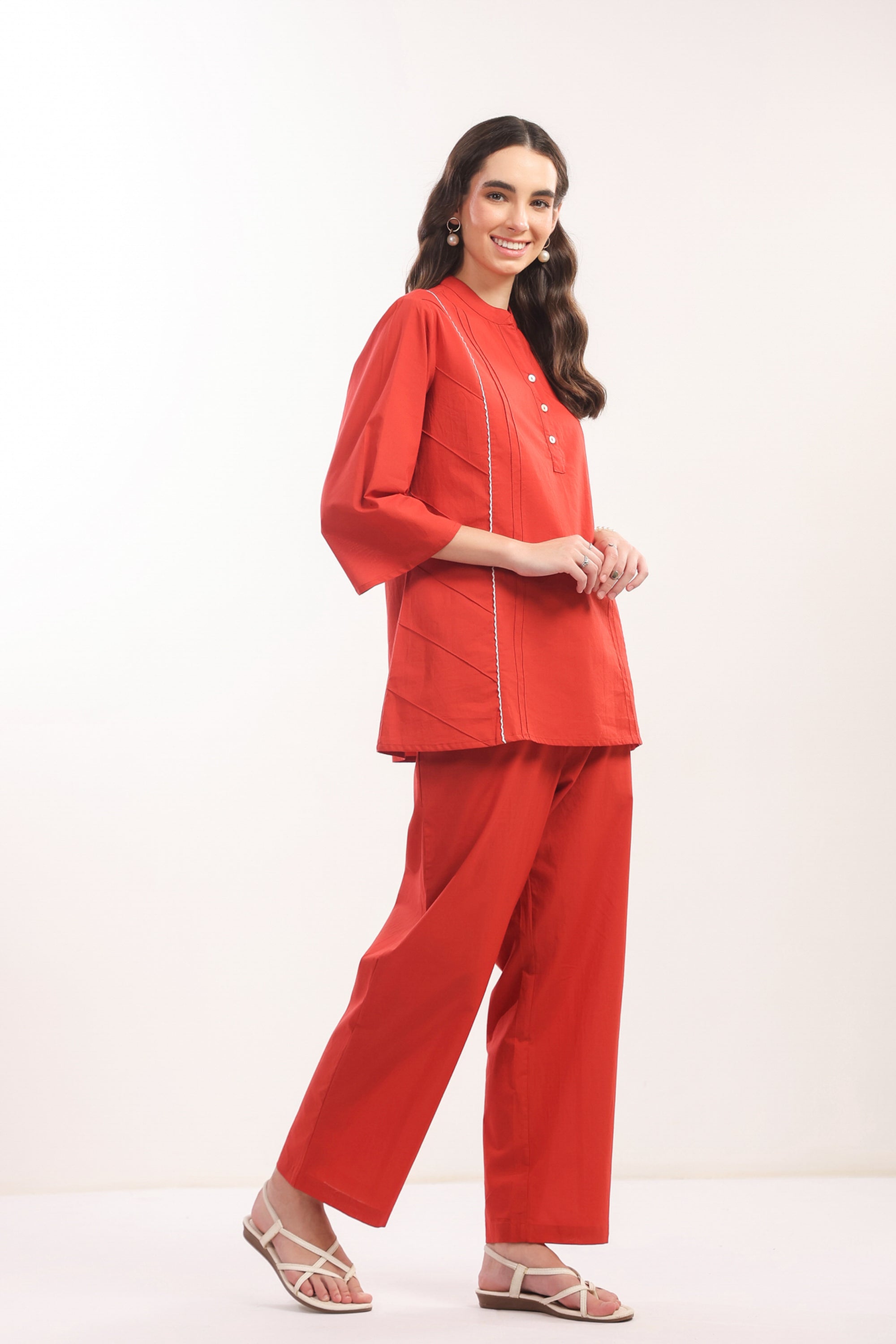 Rust Minimalist Cotton Co-ord Set