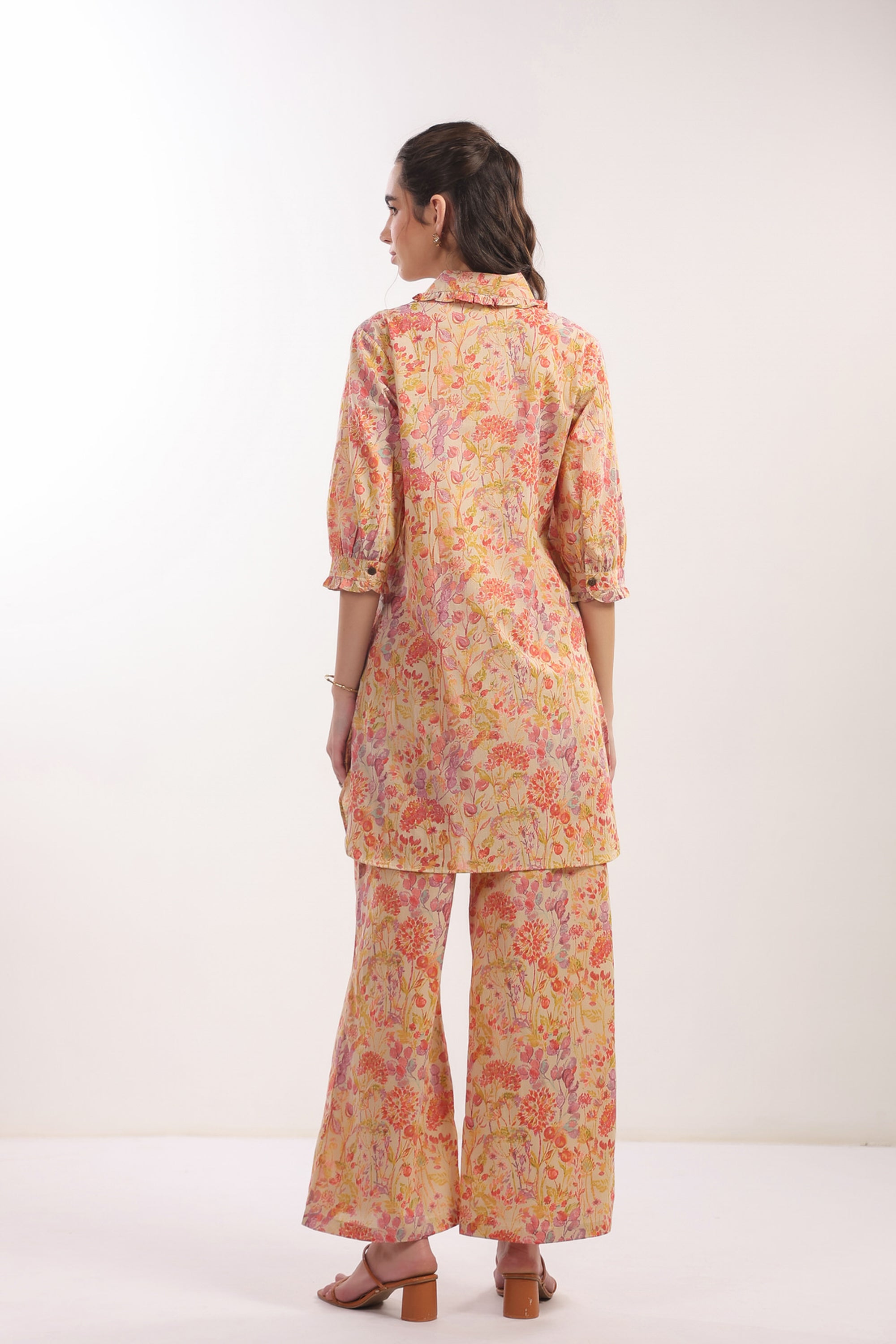 Tangerine Bloom Cotton Co-ord Set