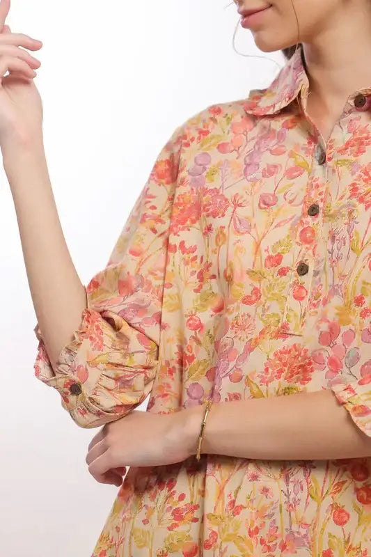 Tangerine Bloom Cotton Co-ord Set