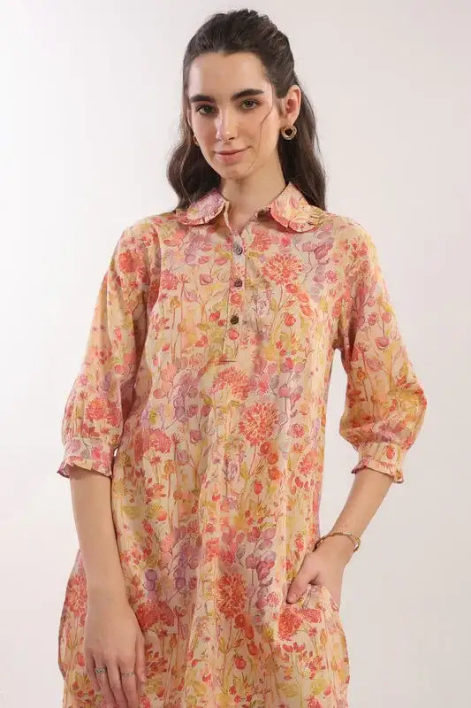 Tangerine Bloom Cotton Co-ord Set