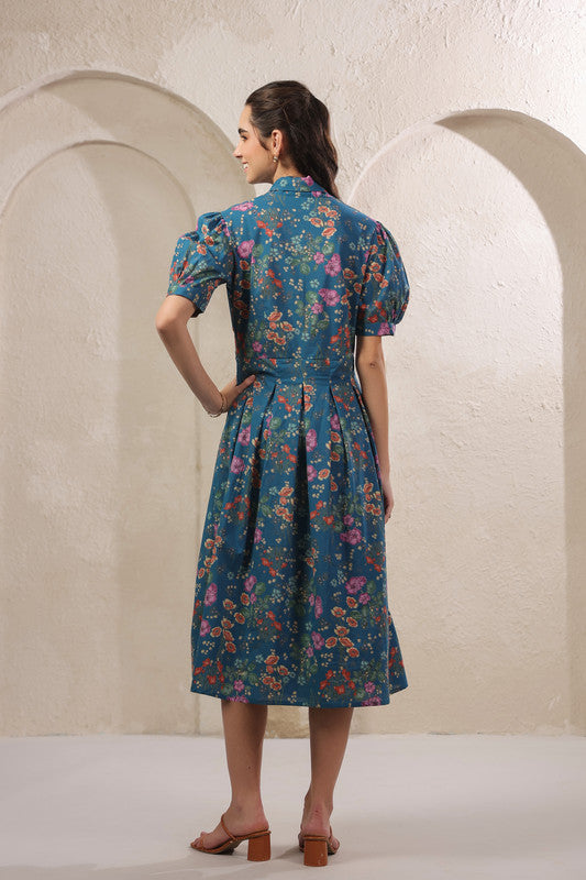 Bloom Mosaic Blue Cotton Dress