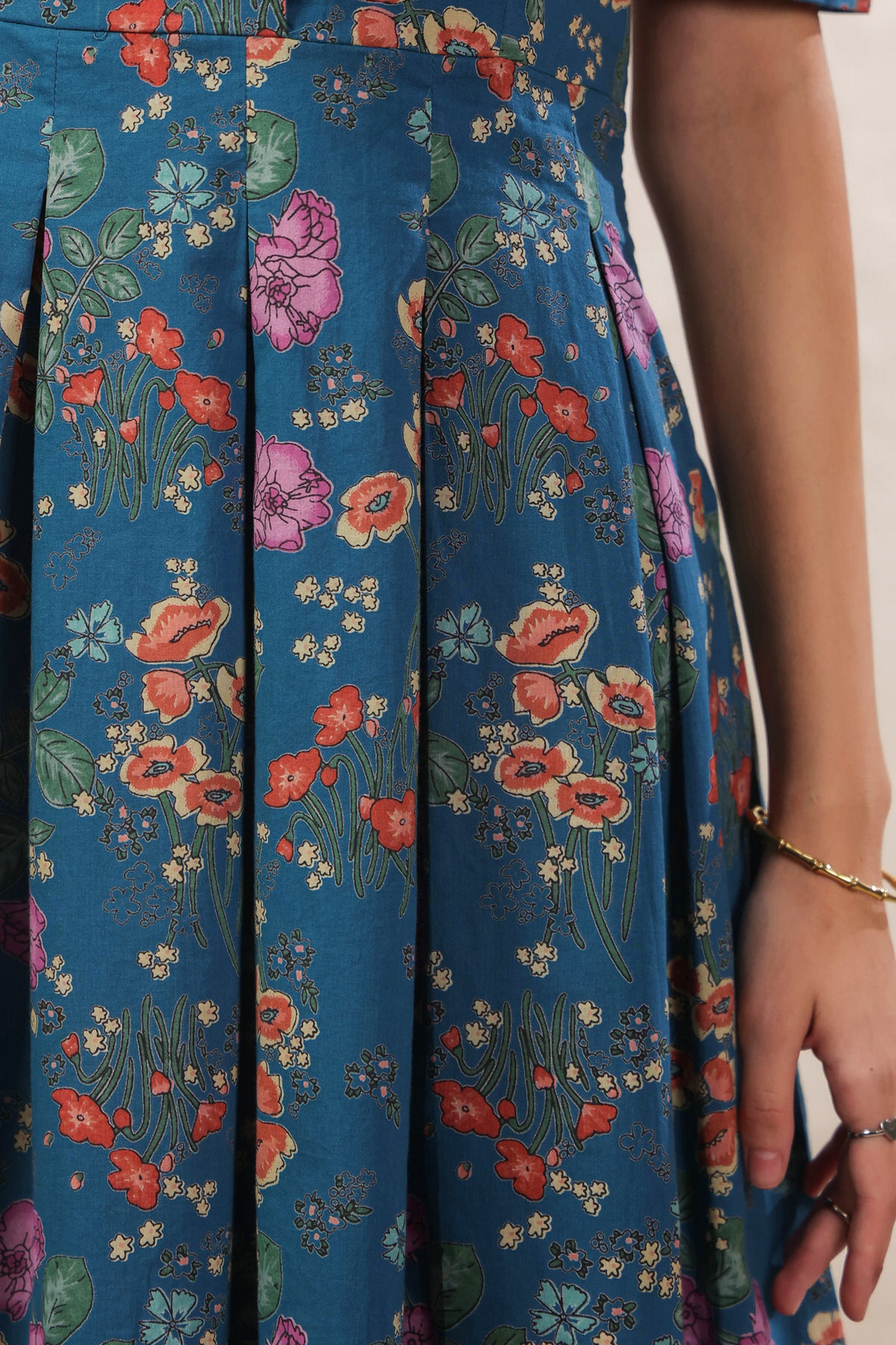 Bloom Mosaic Blue Cotton Dress