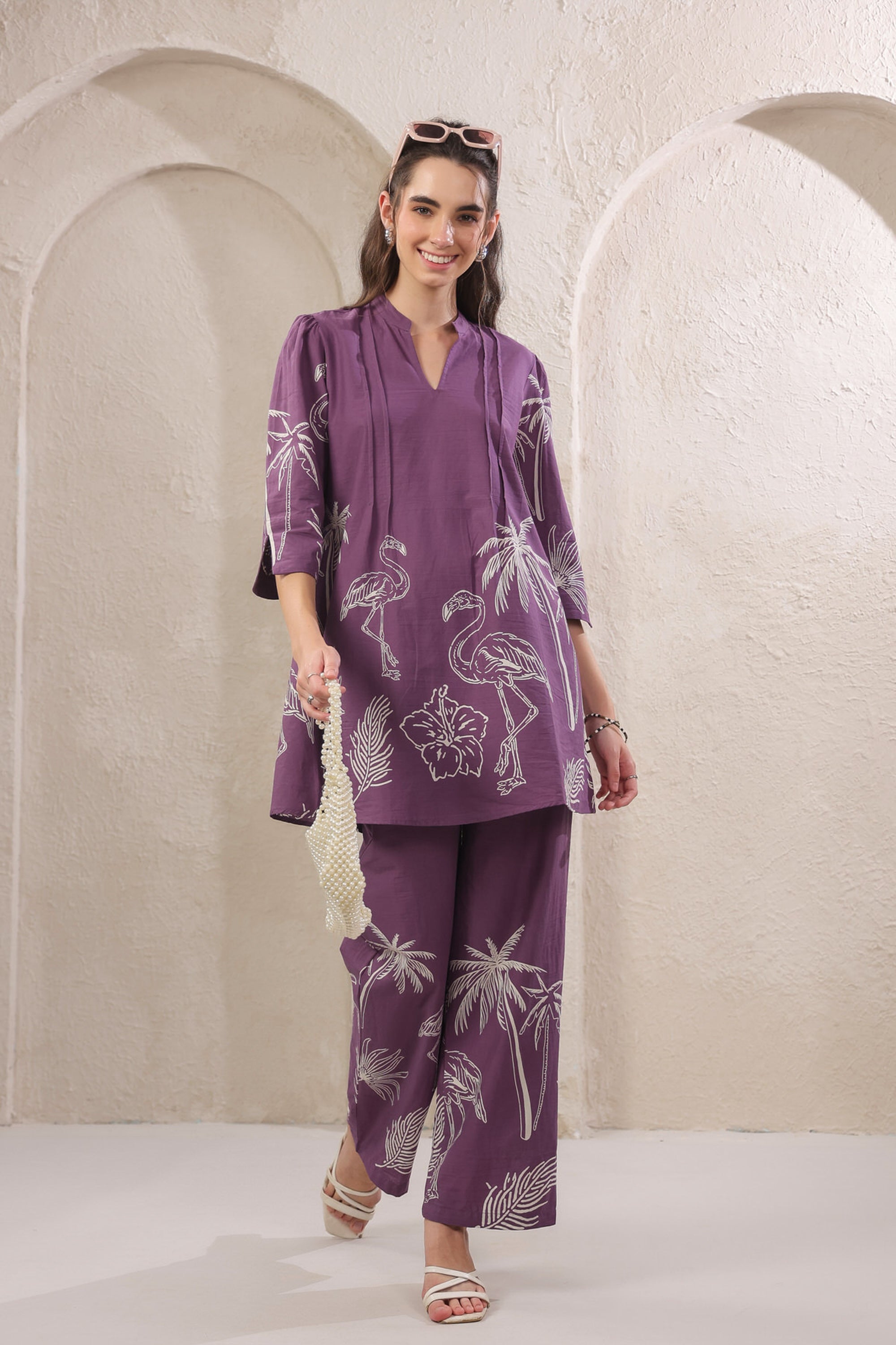 Wild Mauve Printed Cotton Co-ord Set