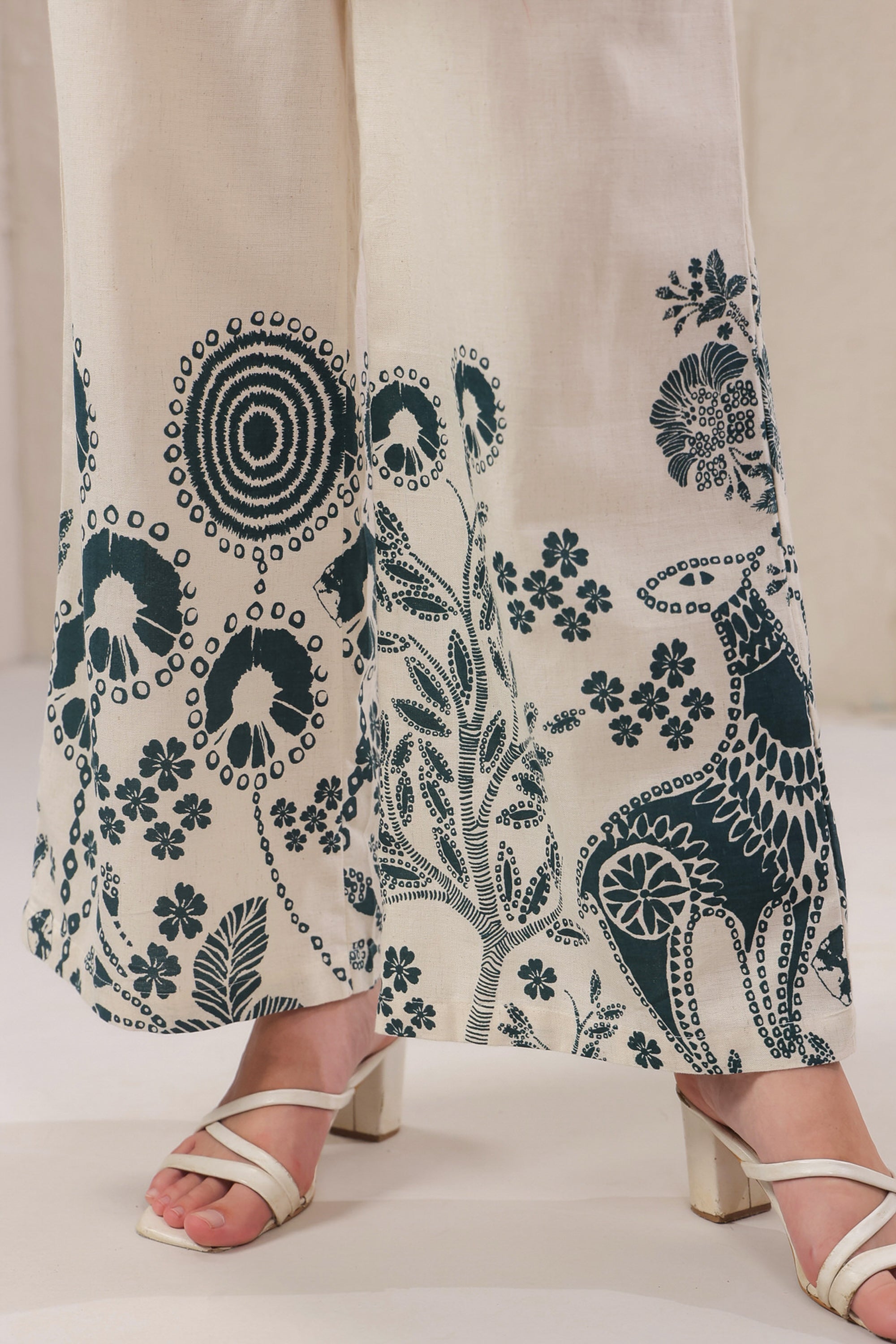 Seashell Bloom Blue Cotton Flex Co-ord Set