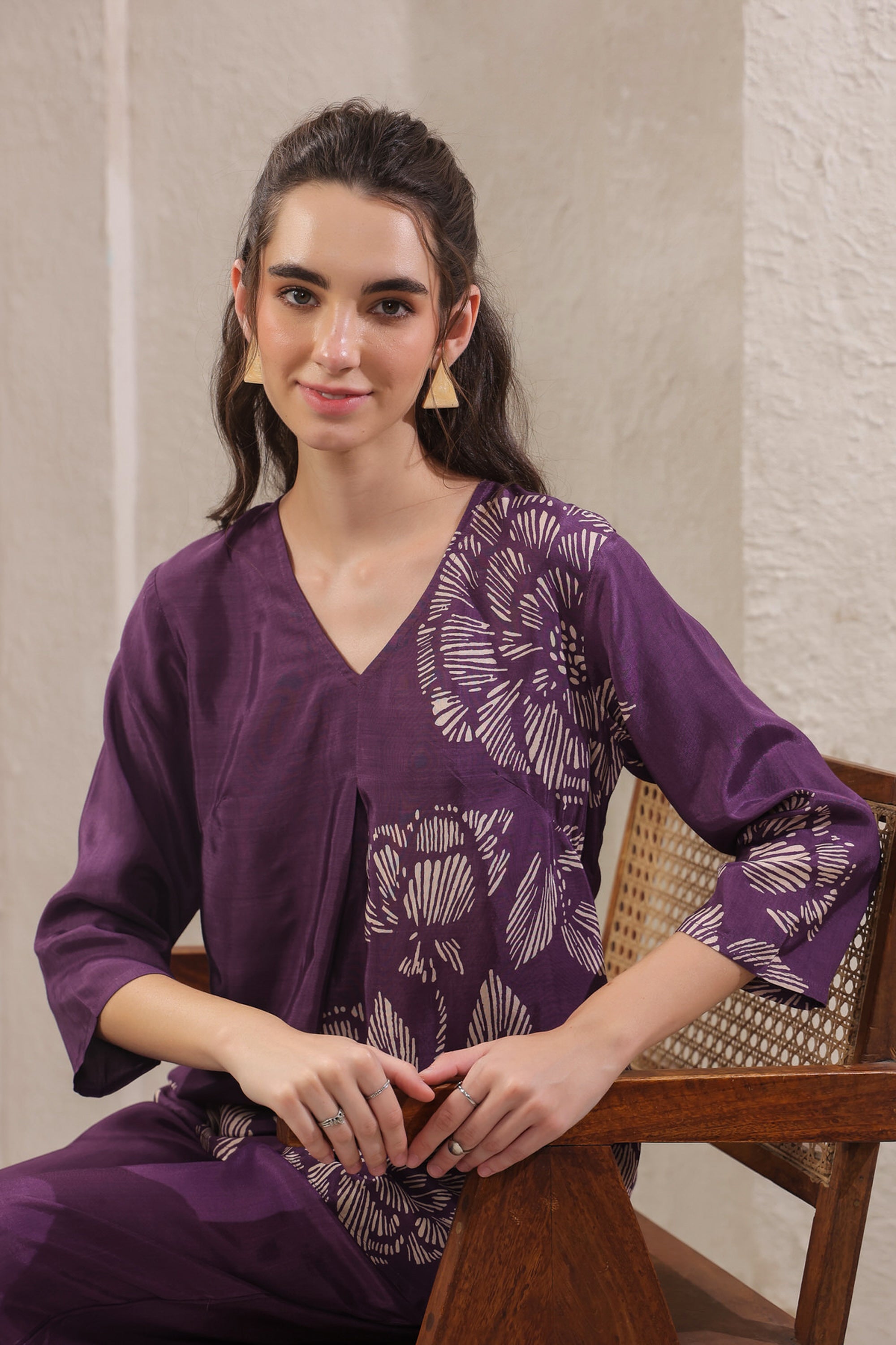 Violet Veil Russian Silk Co-ord Set