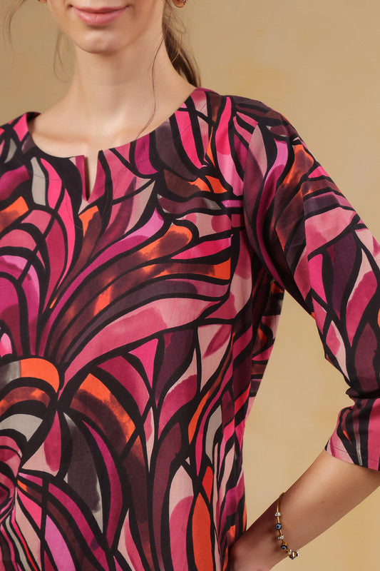 Wine Wild Swirl Multicoloured Cotton Co-ord Set