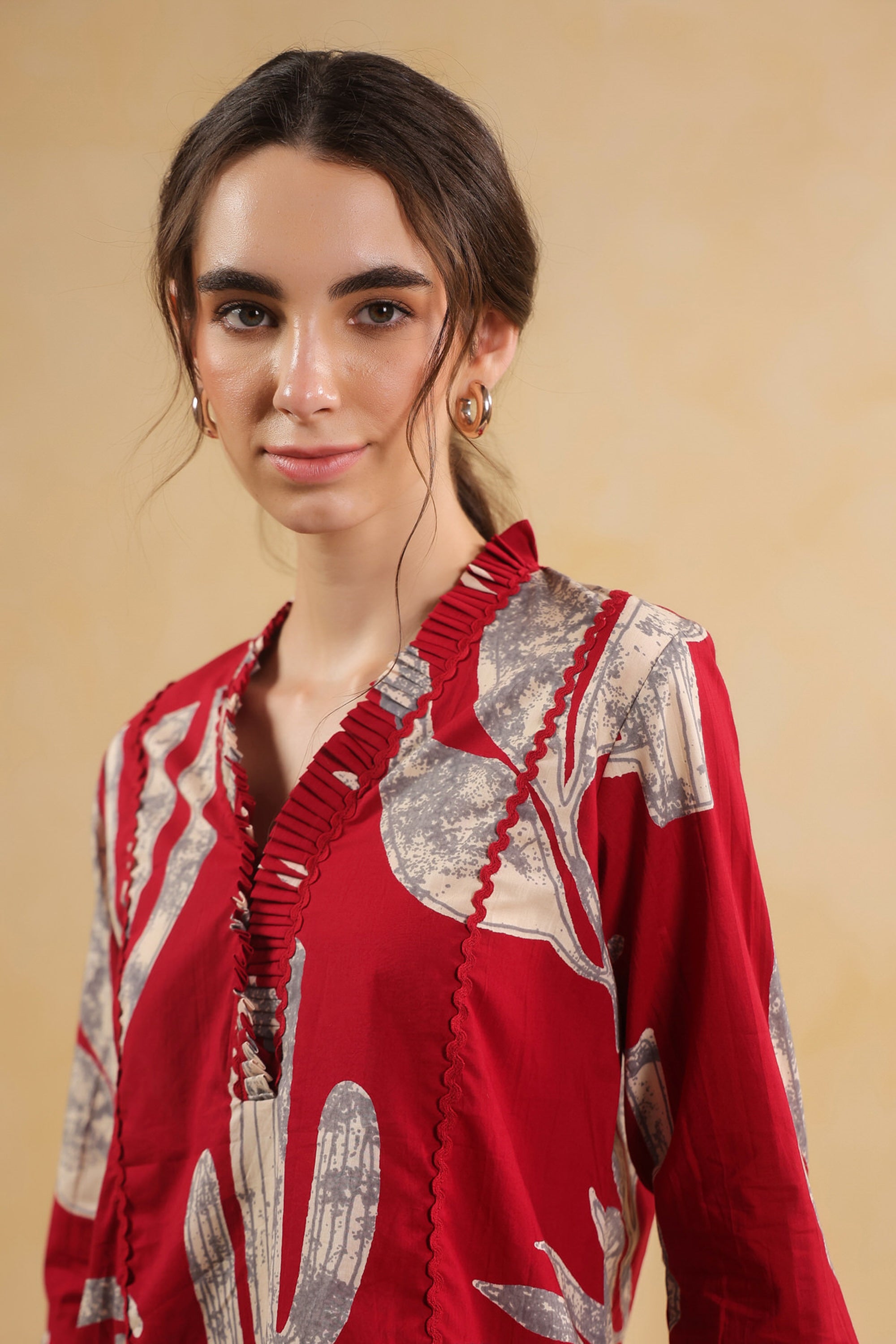 Savanna Red Cactus Cotton Co-ord Set