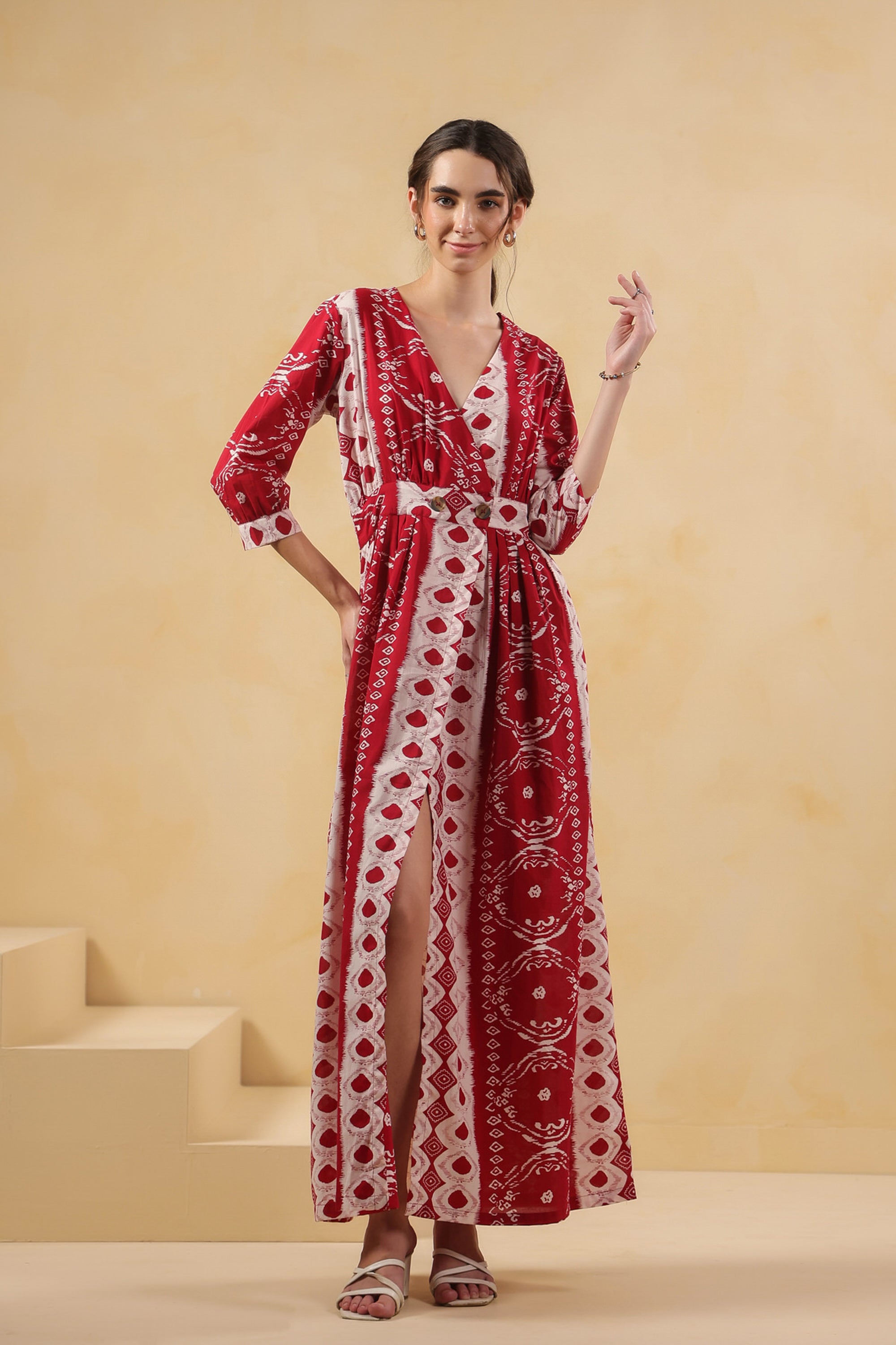 Scarlet Red Vintage Cotton Dress