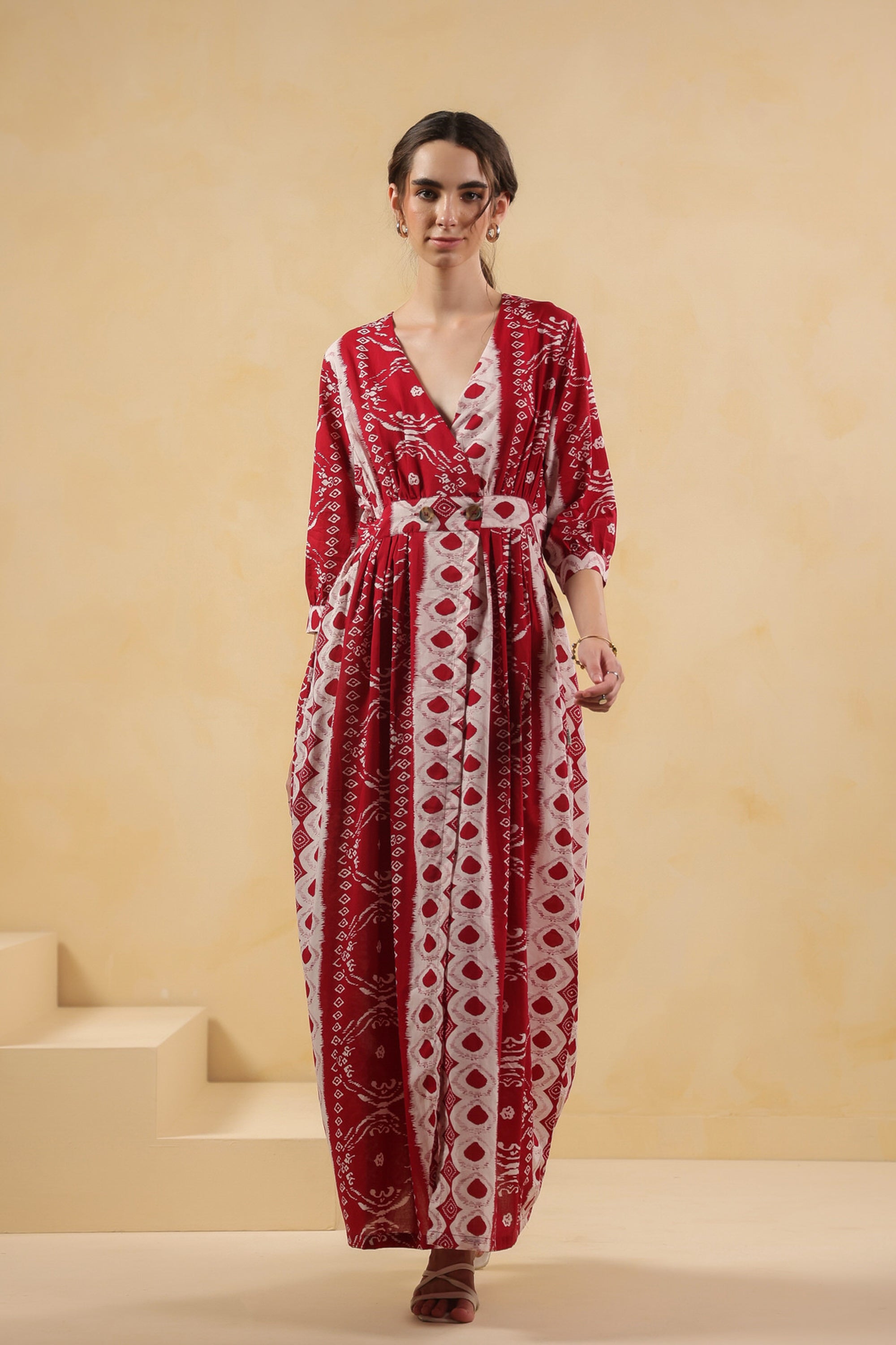 Scarlet Red Vintage Cotton Dress