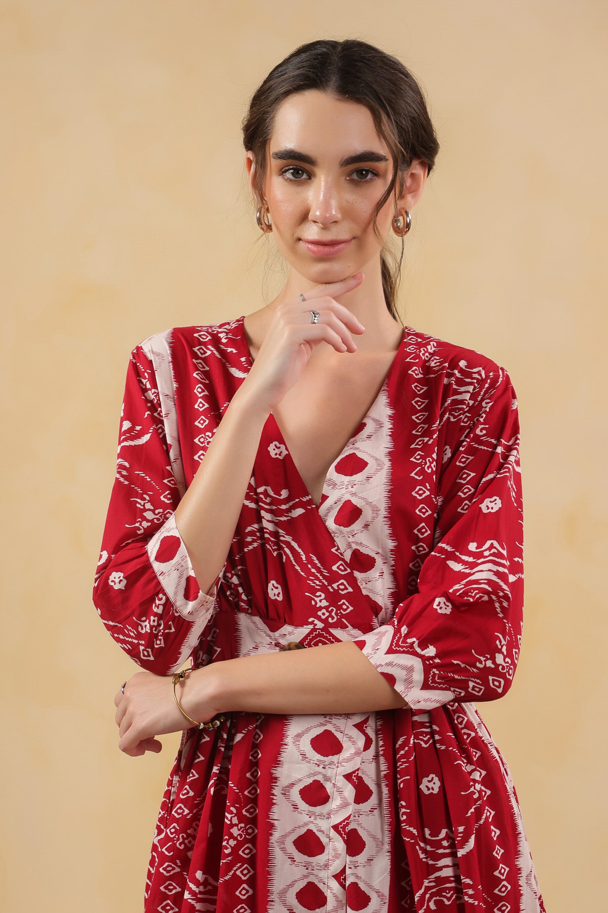 Scarlet Red Vintage Cotton Dress