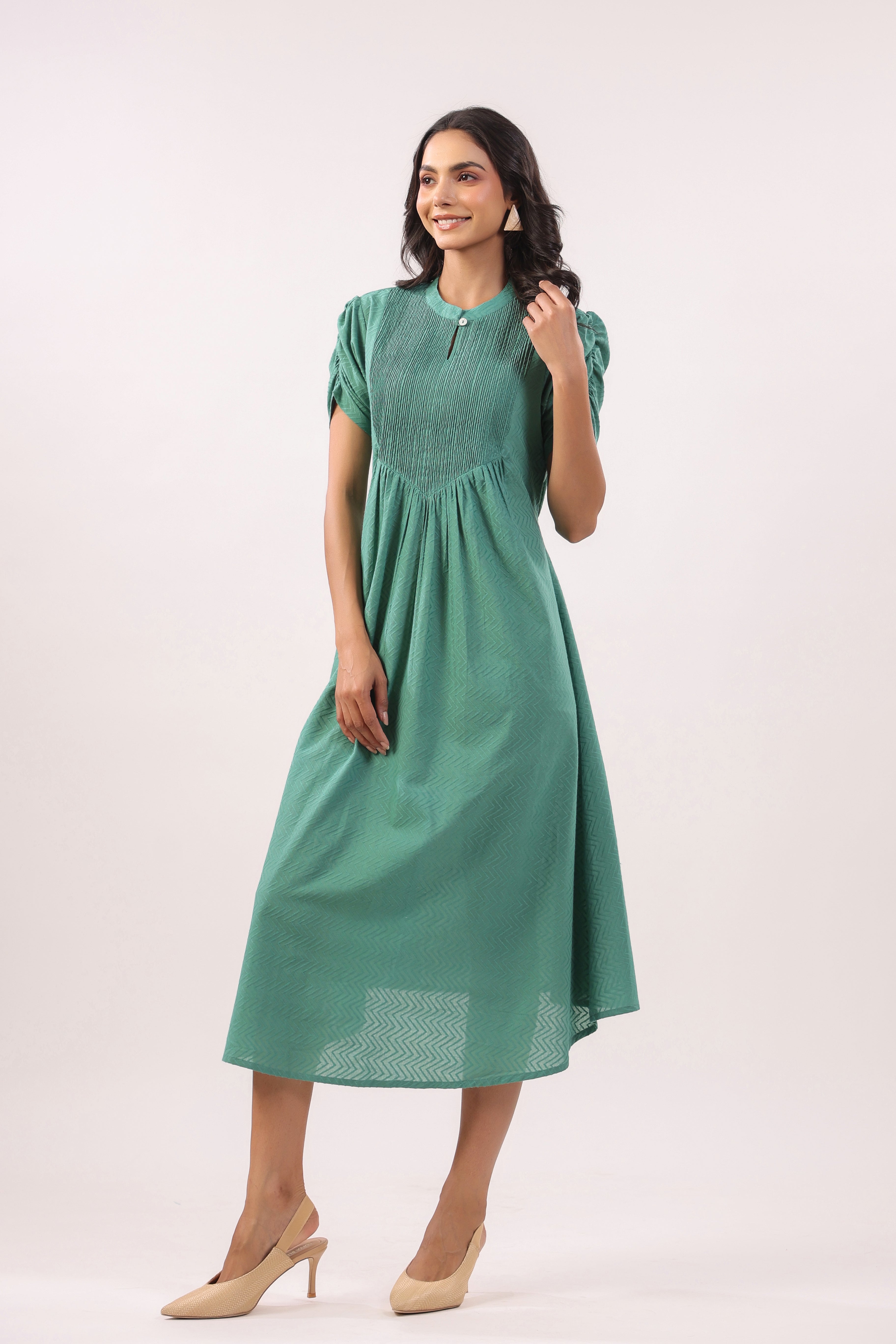 Dusty Green Cotton Dress