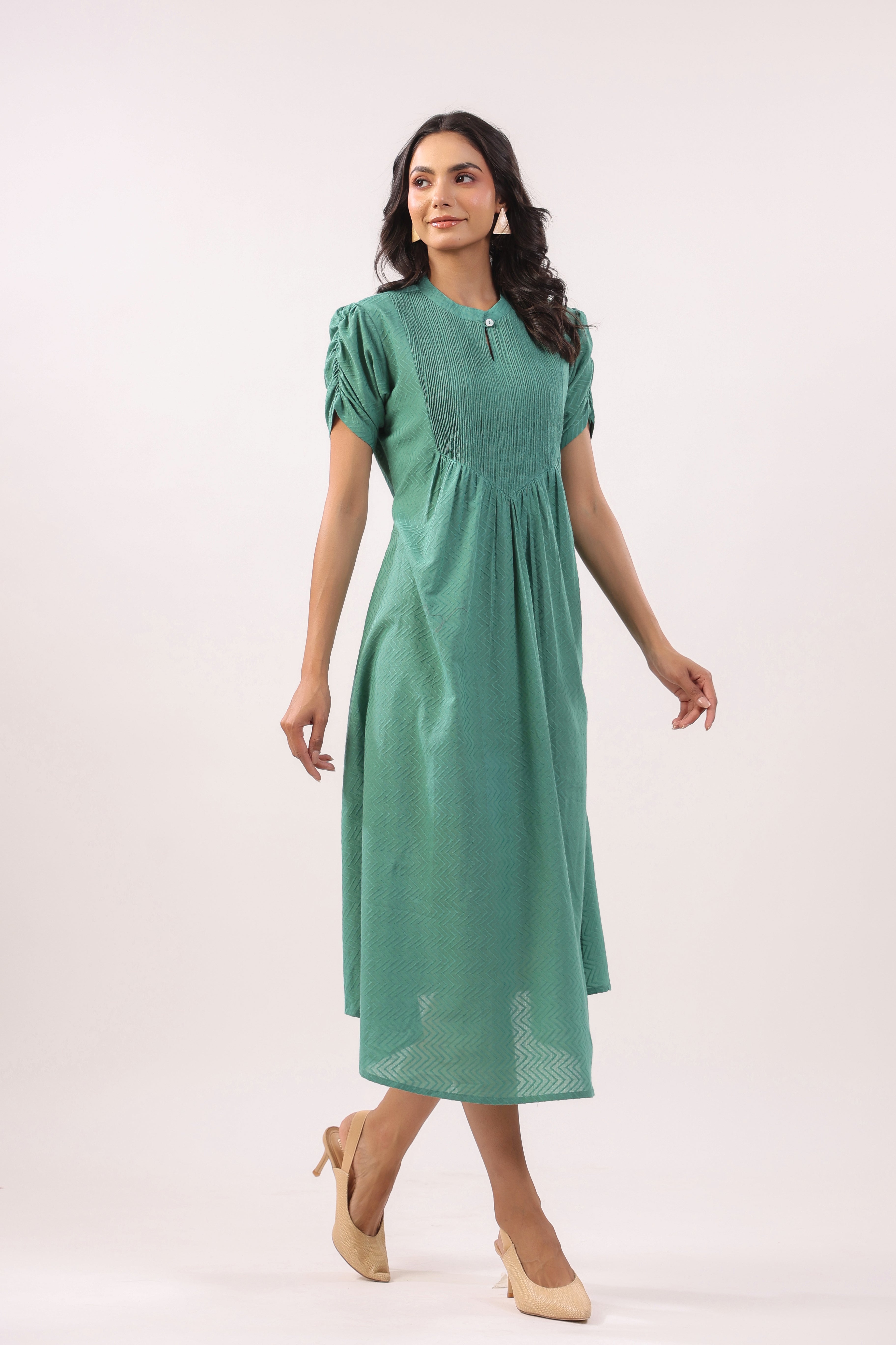 Dusty Green Cotton Dress