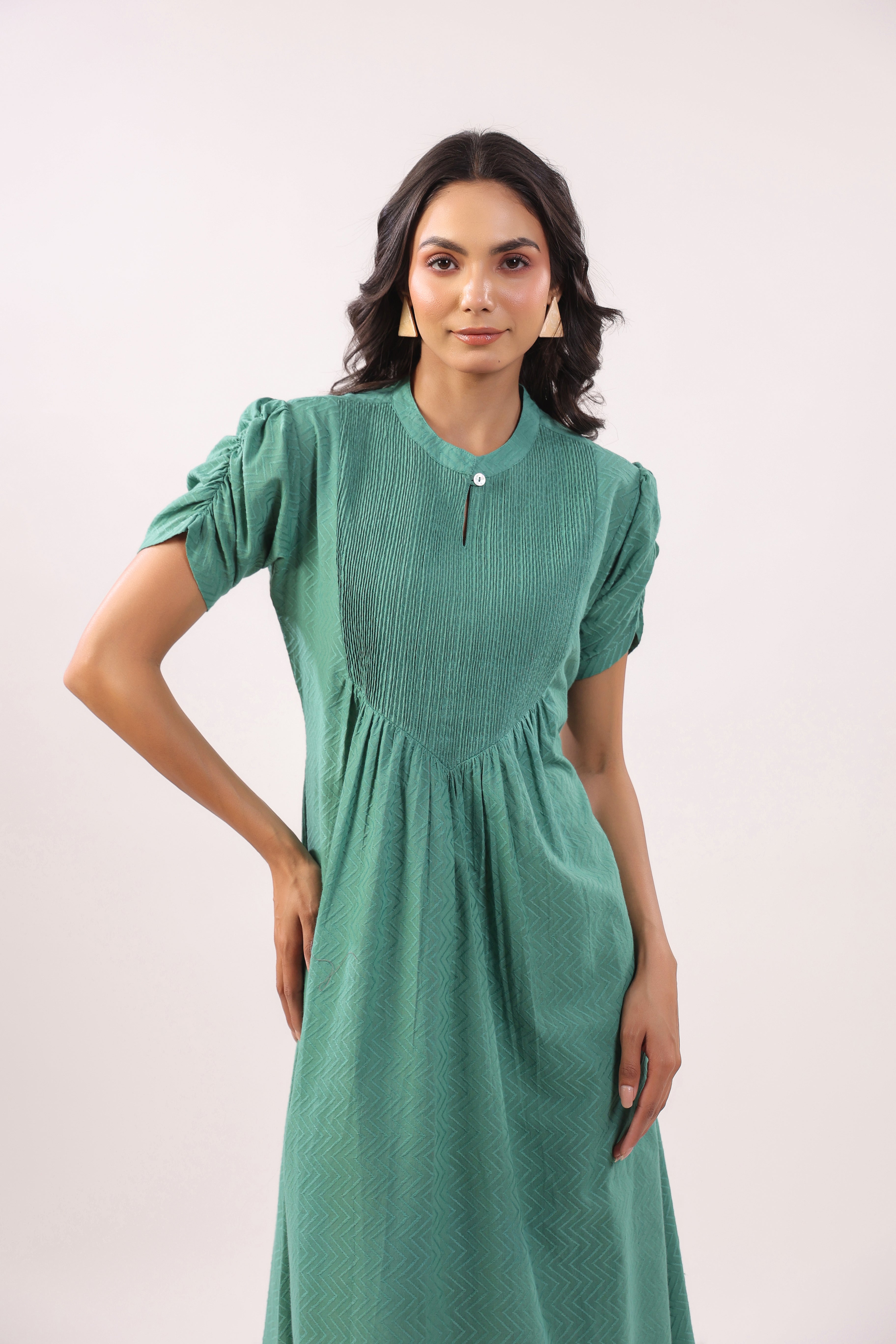 Dusty Green Cotton Dress