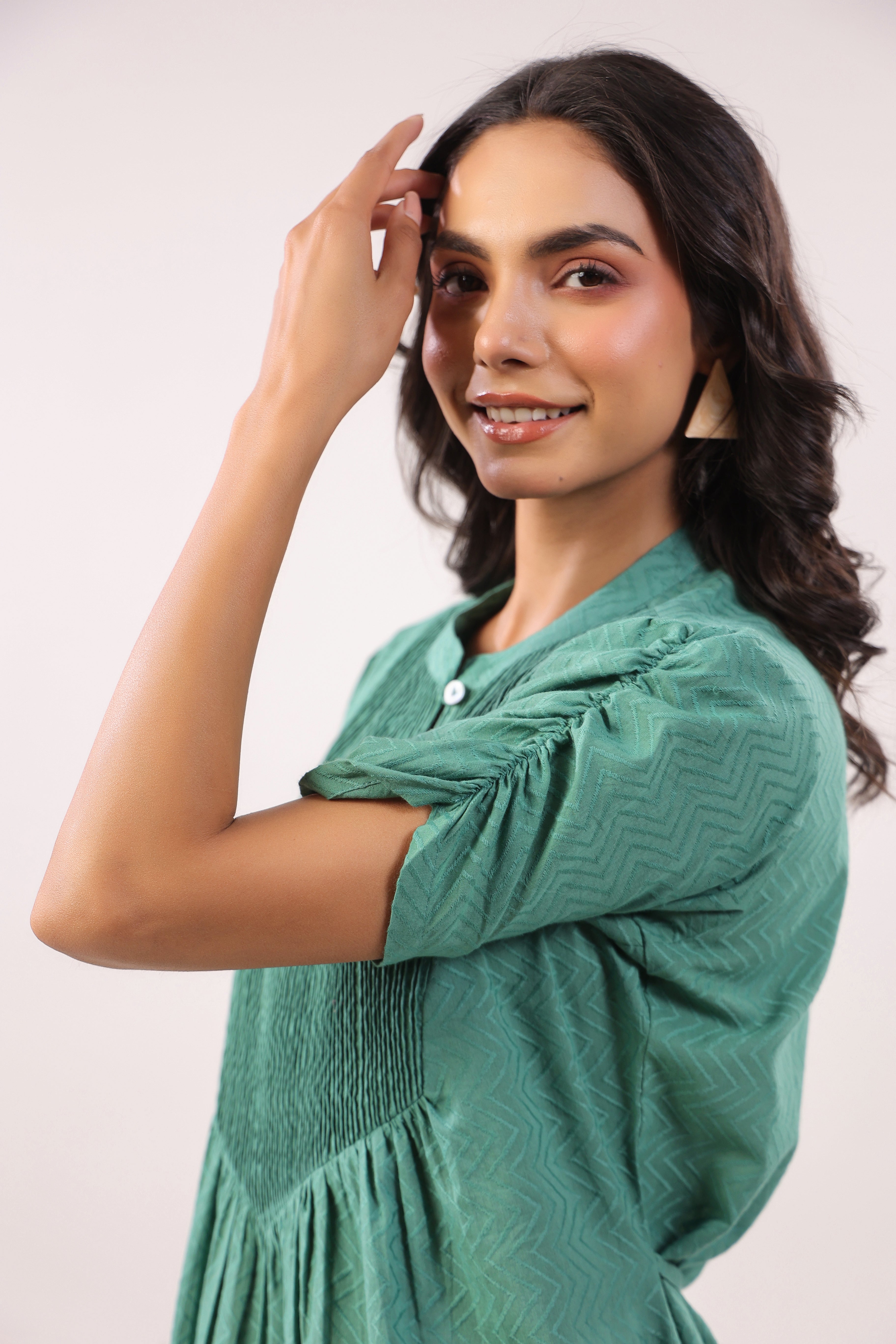 Dusty Green Cotton Dress