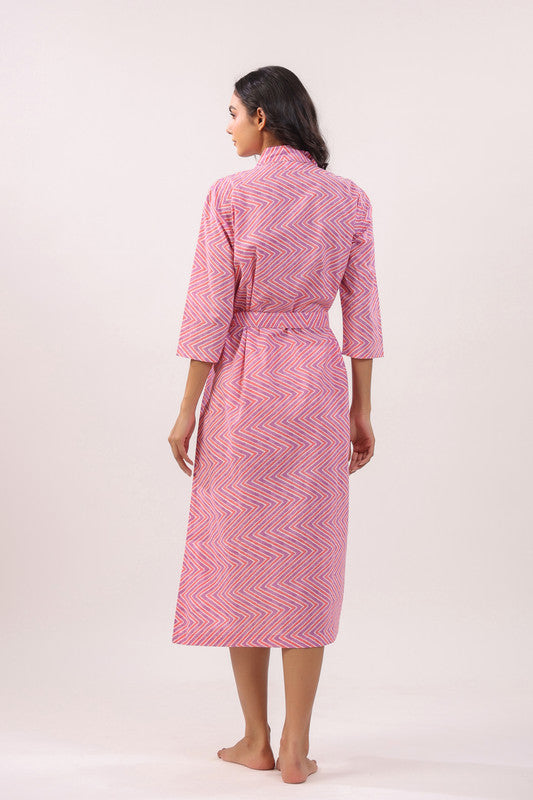 Pink Mirage Cotton Robe