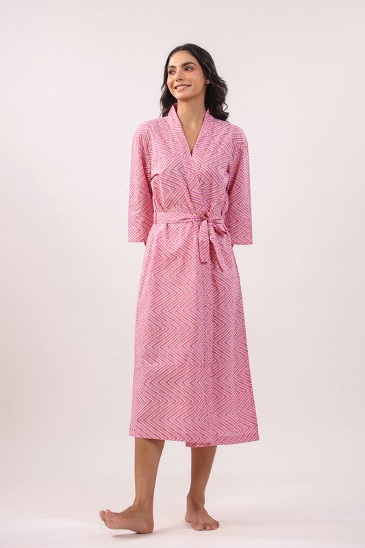 Pink Mirage Cotton Robe