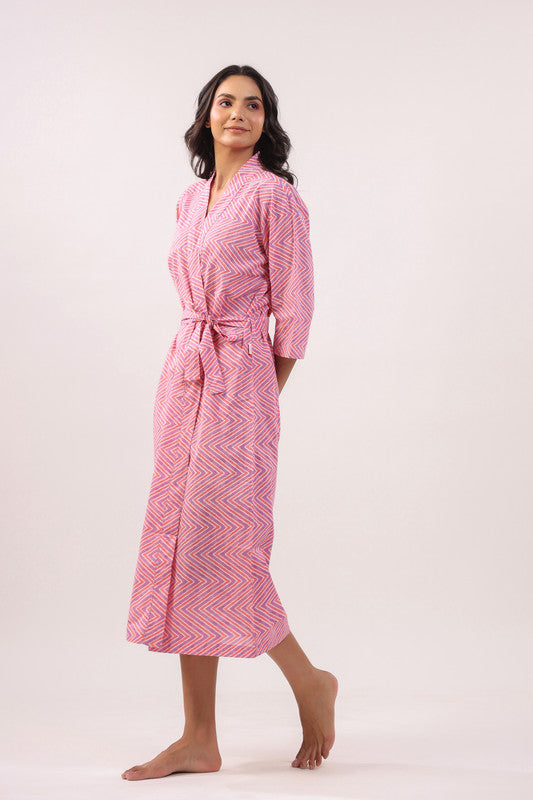 Pink Mirage Cotton Robe