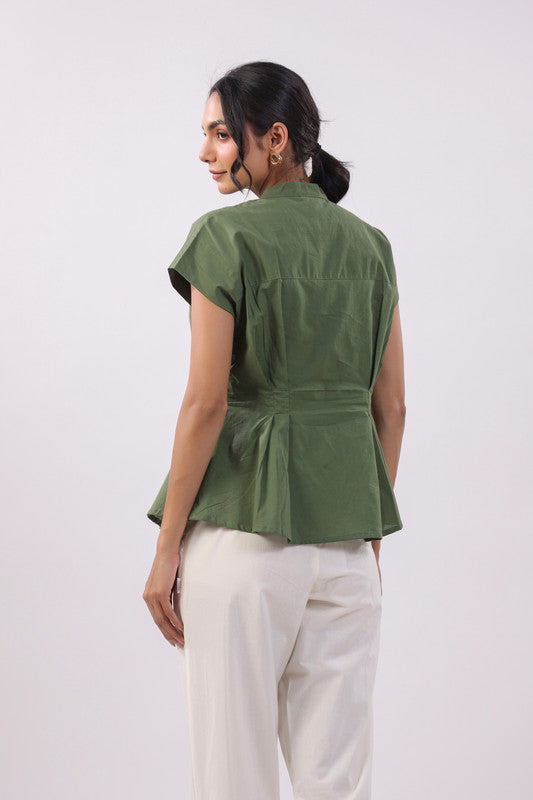 Olive Grace Peplum Cotton Top