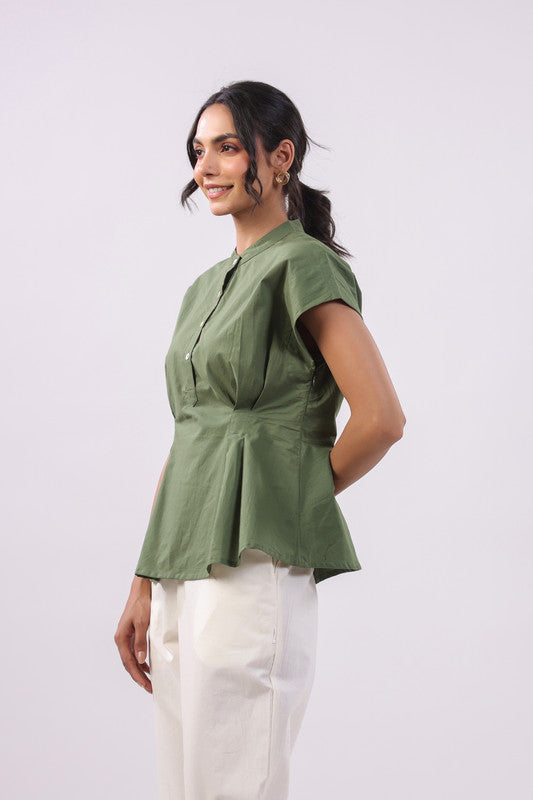 Olive Grace Peplum Cotton Top